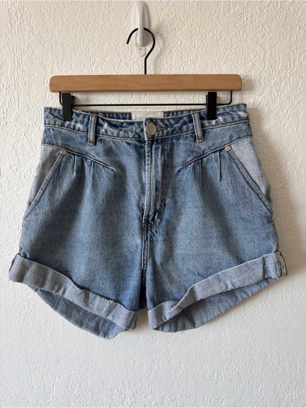 One Teaspoon Shorts Womens Size 28 Blue Street Walker High Rise Pockets